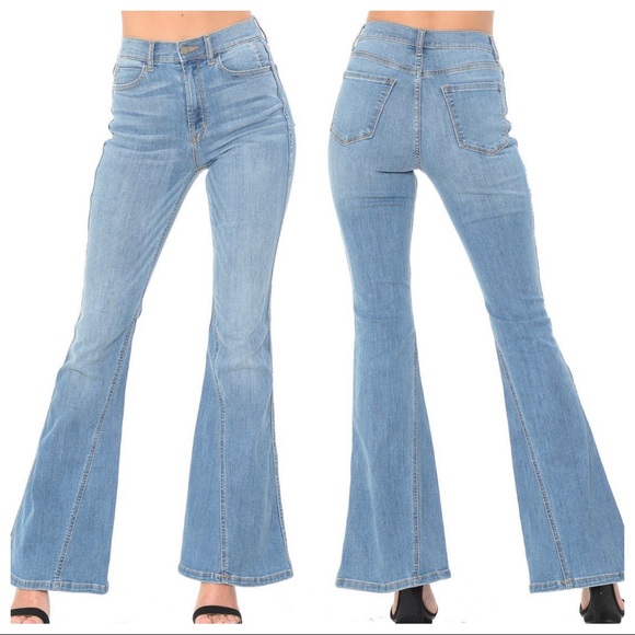 Mid Rise washed denim flared jeans - Picture 3 of 5